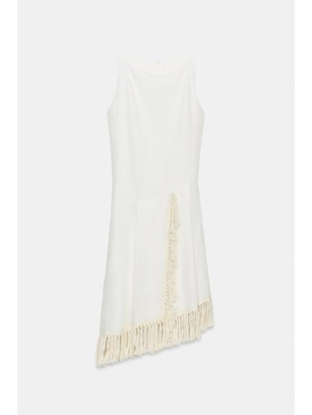 ZARA ZW COLLECTION 100% LINEN FRINGED DRESS